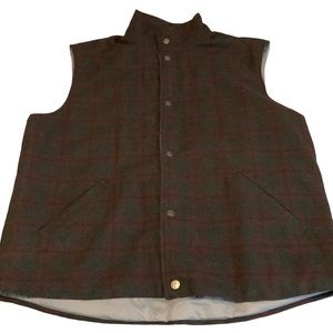 Daniel Cremieux Plaid Wool Vest Fully Lined Front Pockets Sizr XL Snap Closure